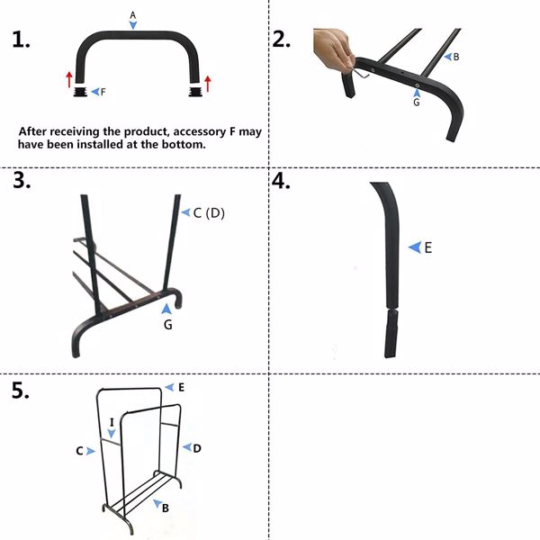 Heavy Duty Double Clothes Rail Hanging Rack Garment Display Stand Storage Shelf