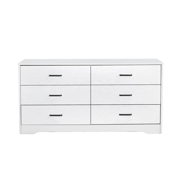 WOOD MDF BOARDS, 6 Drawers Dresser, WHITE