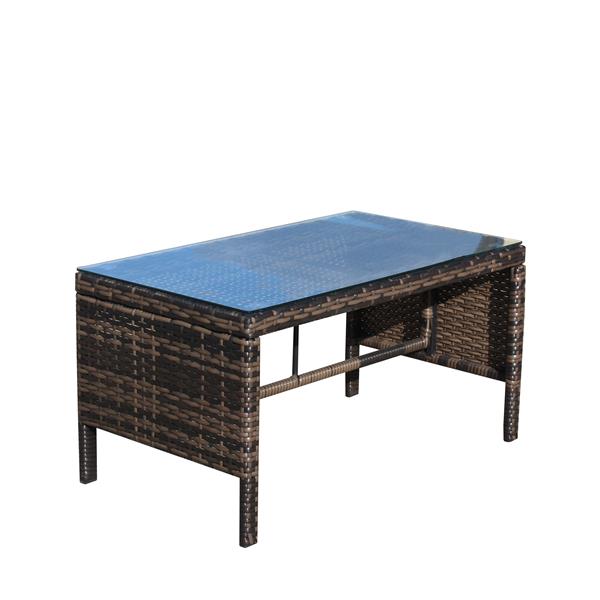 Outdoor patio Furniture 1 Coffee Table with clear tempered glass