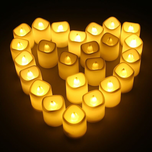 24PCS Led Tea Lights Candles LED FLAMELESS Battery Operated Wedding XMAS UK