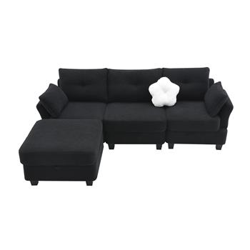 [VIDEO provided] [New] 92*63\\"Modern Teddy Velvet Sectional <b style=\\'color:red\\'>Sofa</b>,Charging Ports on Each Side