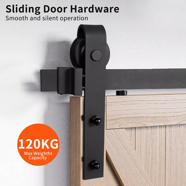 6.6FT Sliding Wood Barn Door Track System Kit Hardware Set Stainless Steel