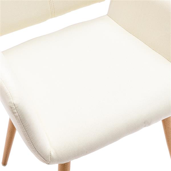 Hengming Small Modern Living Dining Room Chairs Fabric Mid-Century Upholstered Side Seat Club Guest with Metal Legs Legs (Beige)1pcs/ctn.