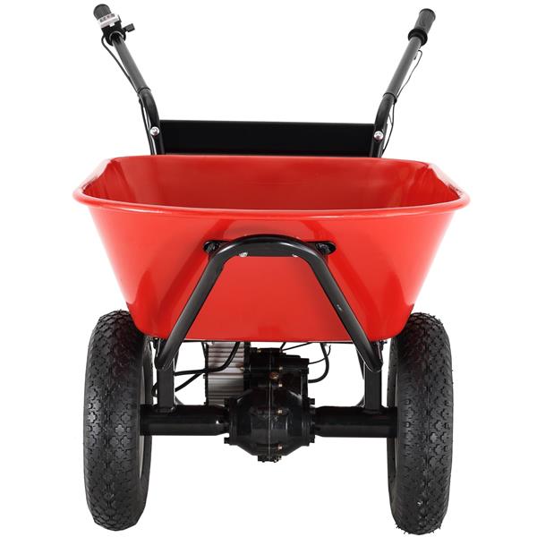 RedRock Wheelbarrow Utility Cart Electric Powered 24V DC 180W AGM Battery 330lbs (150kgs) Max Capacity Barrel Dump Material Debris Hauler