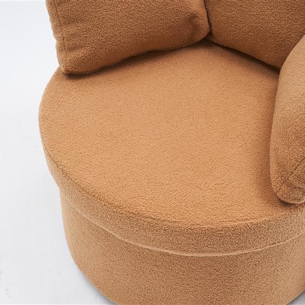 Fabric Swivel And Storage Chair With Back Cushion For Living Room,Khaki