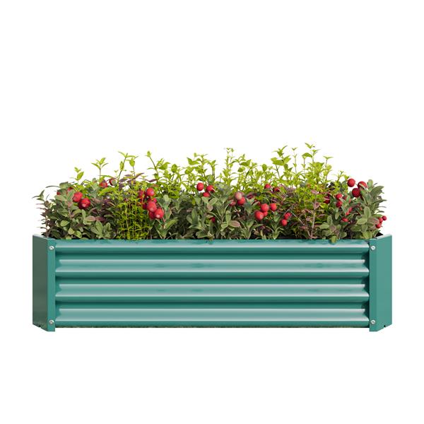 Metal Raised Garden Bed, Rectangle Raised Planter 4×2×1ft  for Flowers Plants, Vegetables Herb Veezyo Green