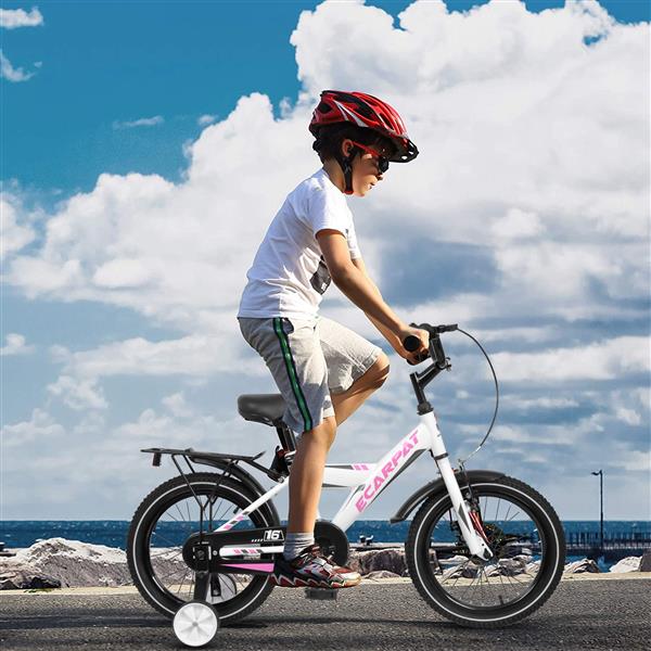 A14115 Kids Bike 14 inch for Boys & Girls with Training Wheels, Freestyle Kids' Bicycle with fender and carrier.