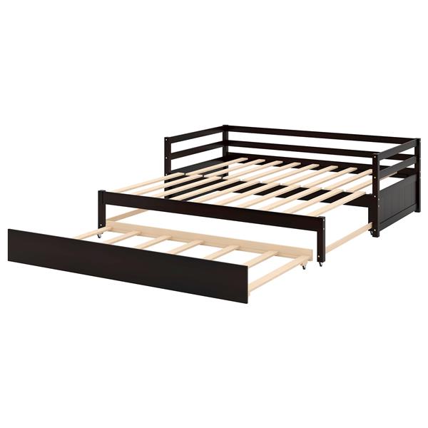 Twin or Double Twin Daybed with Trundle,Espresso