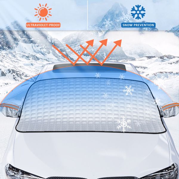 4 Layers Magnetic Car Windscreen Cover Winter Ice Frost Snow Protector Sunshade