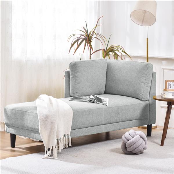 [New+Video]65" Mid-Century Modern Linen Fabric Corner Lounge Chair, Upholstered Indoor Chaise Lounge,Sleeper Sofa,Solid Wood Sofa Bed for Bedroom,Office,Small Living Room & Apartment,3 Colors