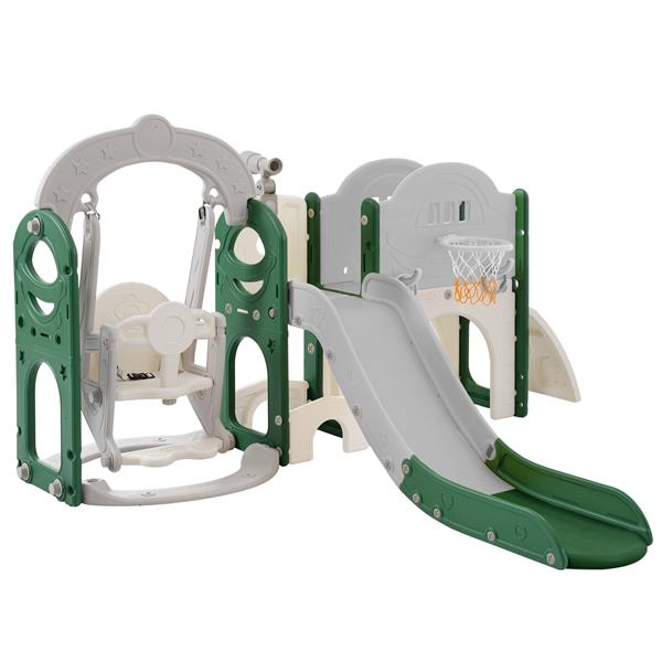 Toddler Slide and Swing Set 8 in 1, Kids Playground Climber Slide Playset with Basketball Hoop  Combination for Babies Indoor & Outdoor