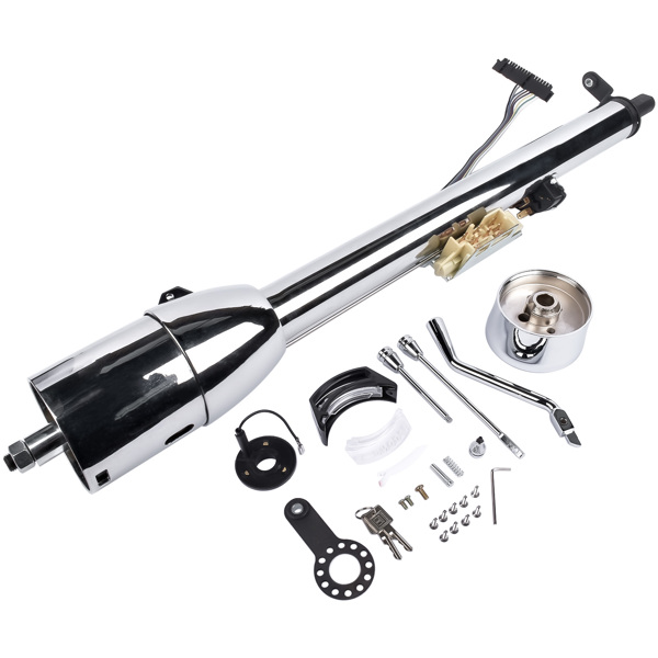 Chrome 30" Steering Column Hot Street Rod Tilt Automatic with Key and Adapter