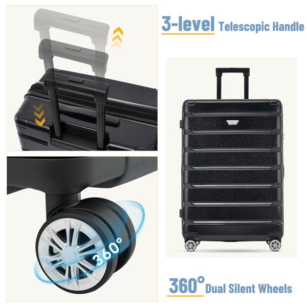 3 Piece Luggage Set Suitcase Set, Lightweight Durable Suitcase with Wheels and TSA Lock, Expandable Travel Family Luggage for Men Women 20" 24" 27"