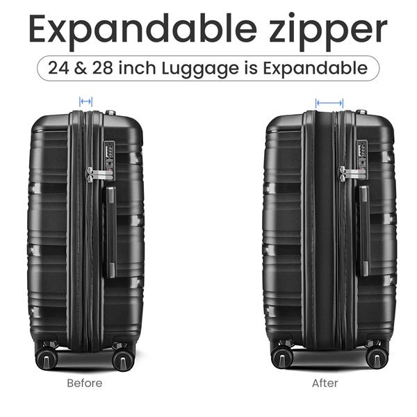 Luggage 4 Piece Sets(14/20/24/28), Hard Shell Lightweight TSA Lock Carry on Expandable Suitcase with Spinner Wheels Travel Set for Men Women