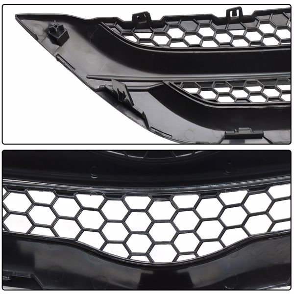 Front Upper + Lower Bumper Grill Grille Set For 2007 2008 Toyota Yaris Sedan