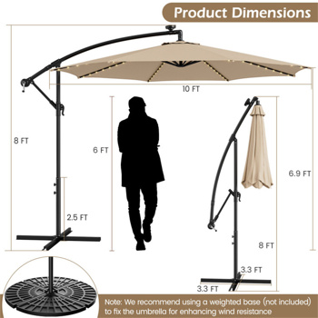 10 Feet Umbrella with LED Lights 