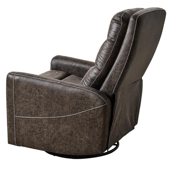 Swivel Glider Rocker Recliner Chair for Nursery,Manual Swivel Rocking Recliner,Mordern Home Theater Seating Soft  Reclining Chairs for Living Room,Brown