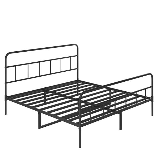 Metal Platform Bed frame with Headboard, Sturdy Metal Frame, No Box Spring Needed(King)