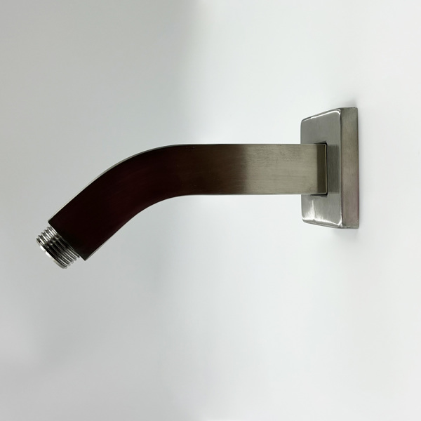 Square Shower Arm with Flange, 1/2 NPT Tapered Threads, Rain Shower Head Arm, Wall Mount Shower Extension Arm 