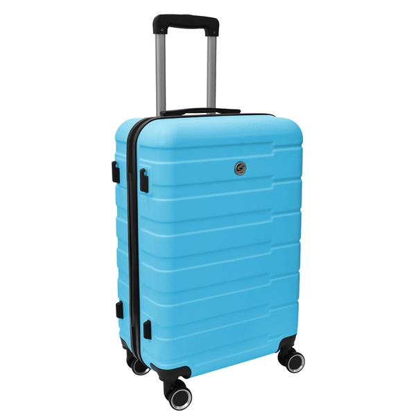 4 Piece Hard Shell Luggage Set,Carry on Suitcase with Spinner Wheels,Family Luggage Set,Aqua Blue(12/20/24/28in)