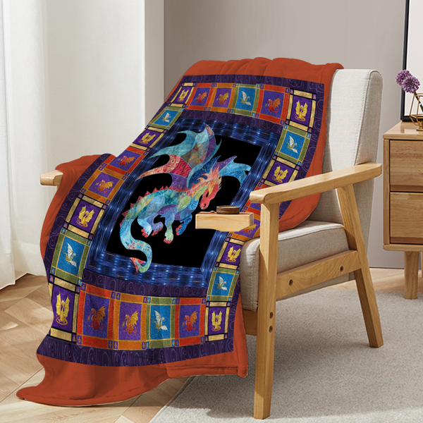 3D Dragons Soft Printed Flannel Throw Blanket Lightweight Flannel Fleece Blanket for Couch Bed Sofa Travelling Camping for Adults 130X150cm