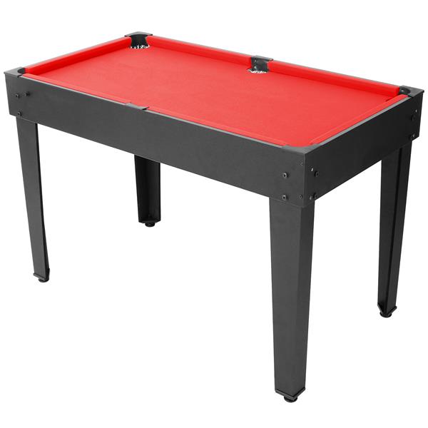 5-in-1 Multi-Game Table - Billiards, Push Hockey, Foosball, Ping Pong, and Basketball black/red