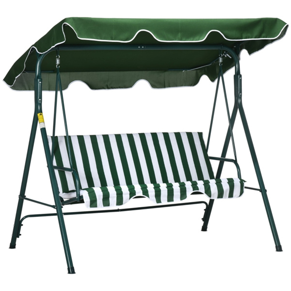 3-Seat Patio Swing Chair-Green