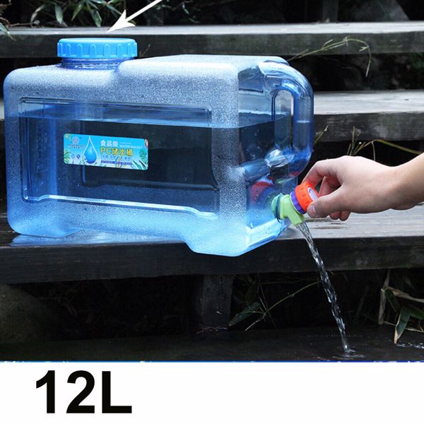 12L Camping Hiking Tank Container Storage Drinking Water Bottle Bucket with Tap