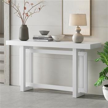 Contemporary Console Table with Wood Top, Extra Long Entryway Table for Entryway, Hallway, Living Room, Foyer, Corridor