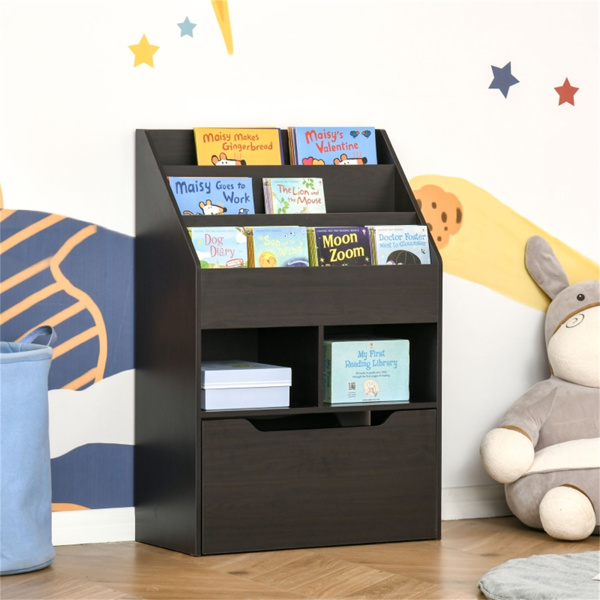 Kids Shelf Book/Storage Cabinet-Brown