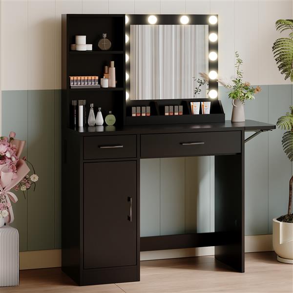 Makeup Vanity Desk with LED Lighted Mirror