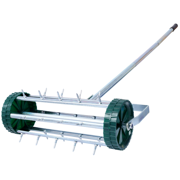 Spike Lawn Aerator, Heavy Duty Rolling Lawn Aerator, Garden Yard Rotary Push Lawn Aeration with Steel Handle 