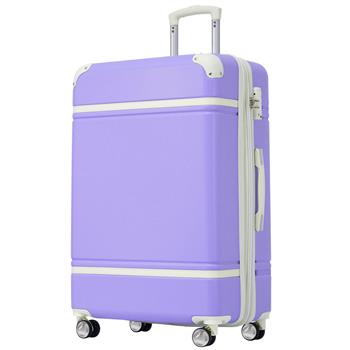 28 IN Luggage 1 Piece with TSA lock , Expandable Lightweight Suitcase Spinner Wheels, Vintage Luggage,Purple