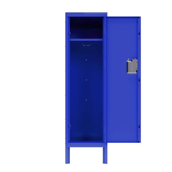 1 Door Tall Single Metal Locker-Retro Style Storage Cabinet--Industrial Furniture--For Living Room/Bedroom/Storage Room/Gym/School--Blue