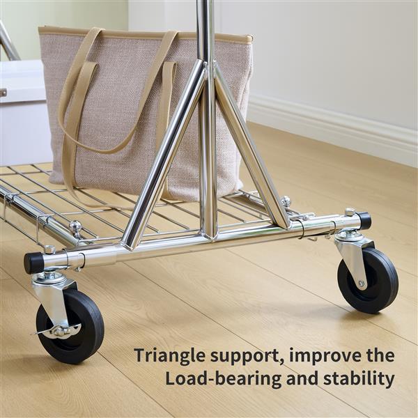 Clothes Rack Heavy Duty Clothing Rack 600LBS Rolling Clothes Racks for Hanging Clothes,  Commercial Garment Rack Heavy Duty Clothes Rack Collapsible ＆ Portable Clothing Rack with Wheels