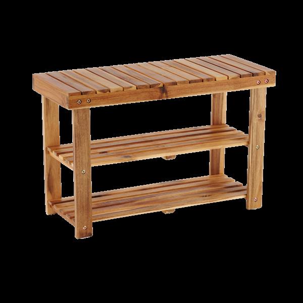 Acacia Wood Shoe Rack Bench Strong Weight Bearing Upto 200 LBS Best Ideas For Entryway Frontdoor Bathroom, Natural Color.