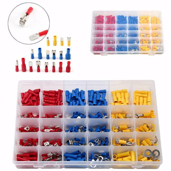 1300 ASSORTED INSULATED ELECTRICAL WIRE TERMINALS CRIMP CONNECTORS SPADE SET UK