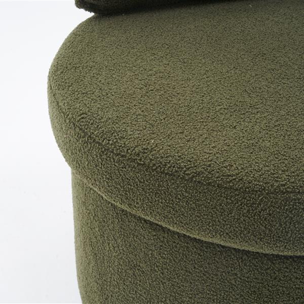 Fabric Swivel And Storage Chair With Back Cushion For Living Room,Green