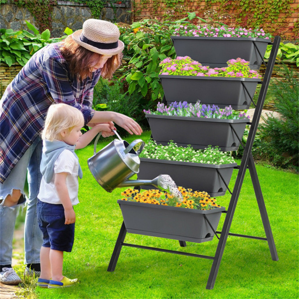 Gray Raised Garden Bed