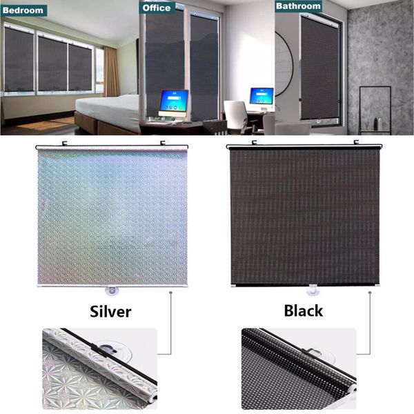 Universal Roller Blinds Suction Cup Sunshade Blackout Curtain Car Window Curtain