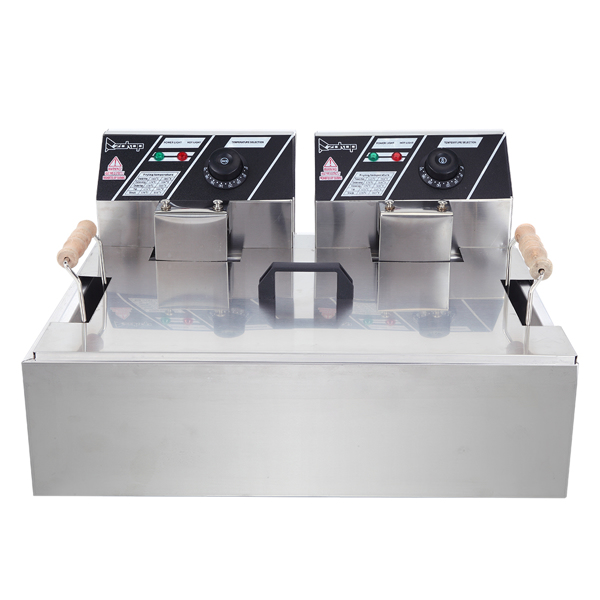 【Replace the old encoding 82308600】Eh83O 110V Oil Consumption 12.7Qt/12L Oil Pan Total Capacity 23.26Qt/22L Stainless Steel Large Single-Cylinder Electric Fryer 5000W Max