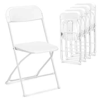 4pcs Injection Molding Classic Garden Plastic Folding Chair White