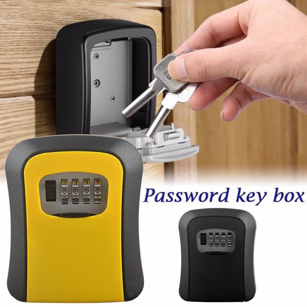 4 Digit Combination Key Safe Lock Box Wall Mount Security Storage Case Organizer