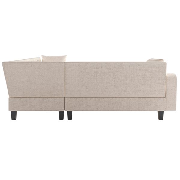 [New]87" Modern Sectional Sofa with coffee table,6-Seat Couch Set with Storage Ottoman,Various Combinations,L-Shape Indoor Furniture with Unique Armrests for Living Room,Apartment, 2 Colors(6 pillows)