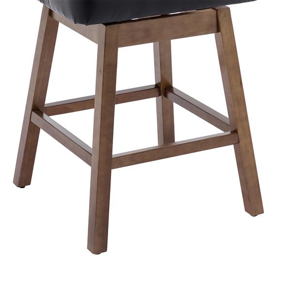 Bar Stools Set of 2 Counter Height Chairs with Footrest for Kitchen, Dining Room And 360 Degree Swivel