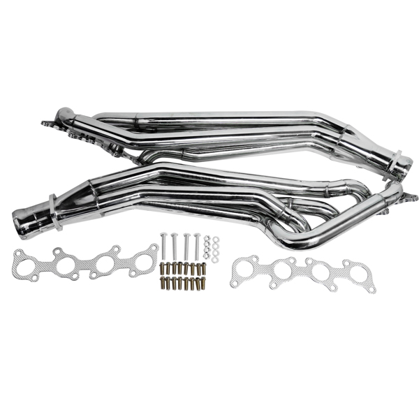 Stainless Steel Exhaust Header Set Polished for 2011-2016 Mustang GT 5.0L/V8