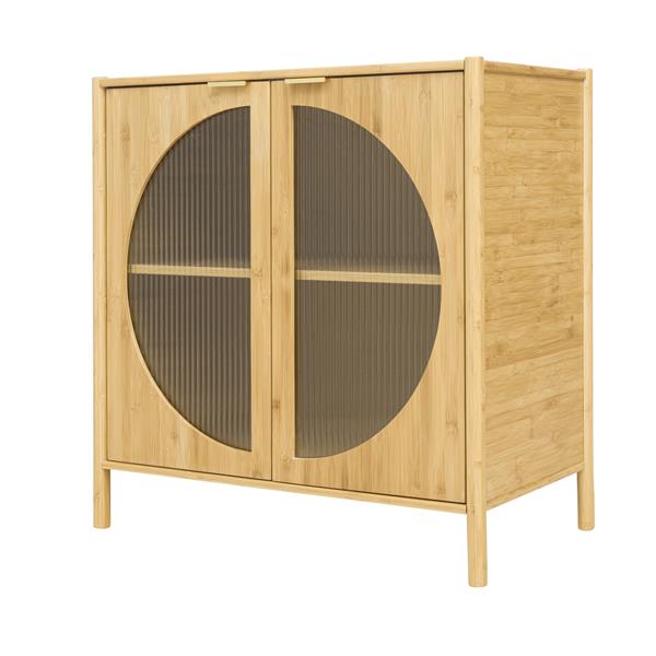 Bamboo 2 door cabinet, Buffet Sideboard Storage Cabinet, Buffet Server Console Table, for Dining Room, Living Room, Kitchen, Hallway