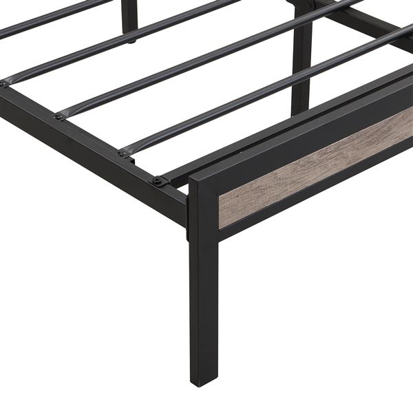 Queen  Size  Metal Platform Bed Frame with upholstery storage function Headboard   and USB LINER  and Footboard  , No Box Spring Needed, Large Under Bed Storage, Easy Assemble