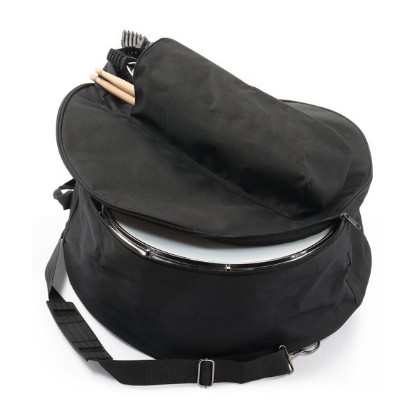 14 x 5.5in Snare Drum Set with Drumstick Holder, Snare Drum Bag, Strap, Mute Pad & Drum Stick for Beginner Student Black