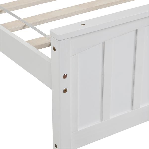 Wood Platform Bed Twin size Platform Bed, White